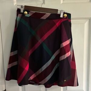 Tommy Hilfiger Burgundy Plaid Skirt with Pink and Teal